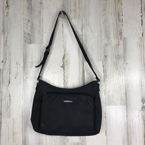 Executive black nylon shoulder bag